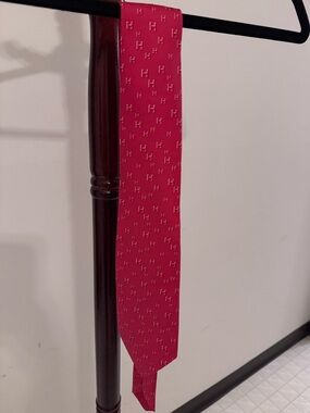Men's Patterned Silk Tie with H Monogram